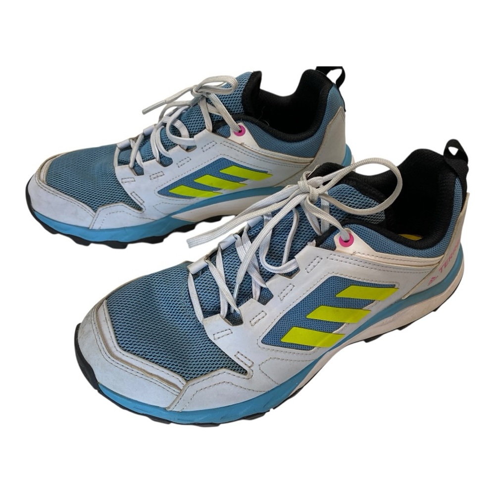 Adidas Womens Blue and Yellow Running Shoes EUC CB8